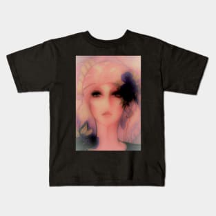 PINK HAZY 70S GIRL IN TURBAN Kids T-Shirt